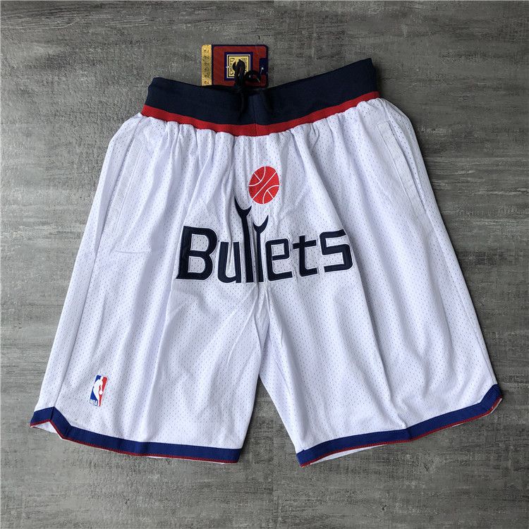 Men 2021 Bullets White Shorts->more jerseys->NBA Jersey